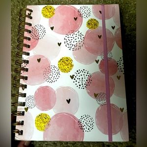 Cute pink and white lined paper notebook, never used, great condition